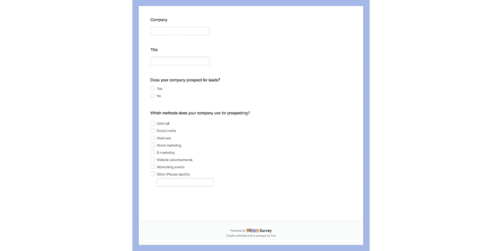 lead generation survey lead generation survey