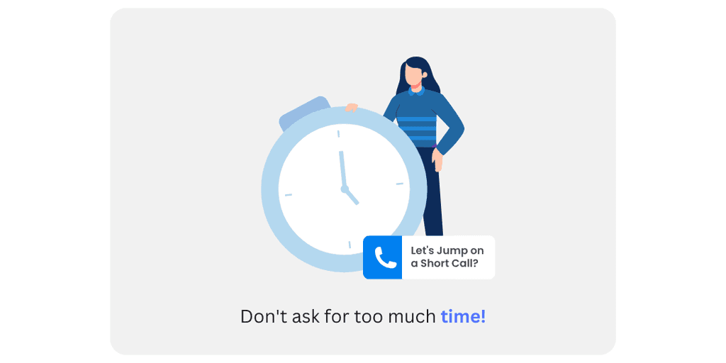 Cold email call to action-don't ask for too much time cold email call to action-don't ask for too much time