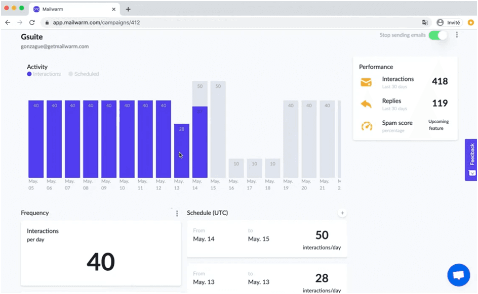 Mailwarm Mailwarm Interface