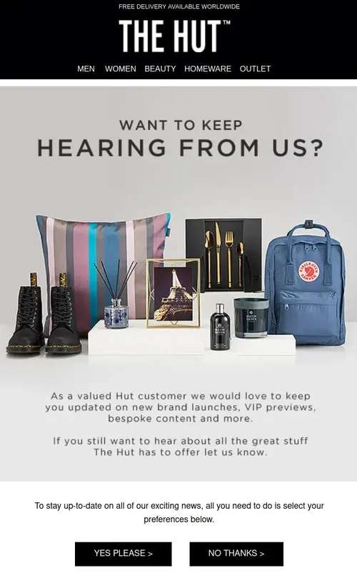 The Hut re engagement email The Hut