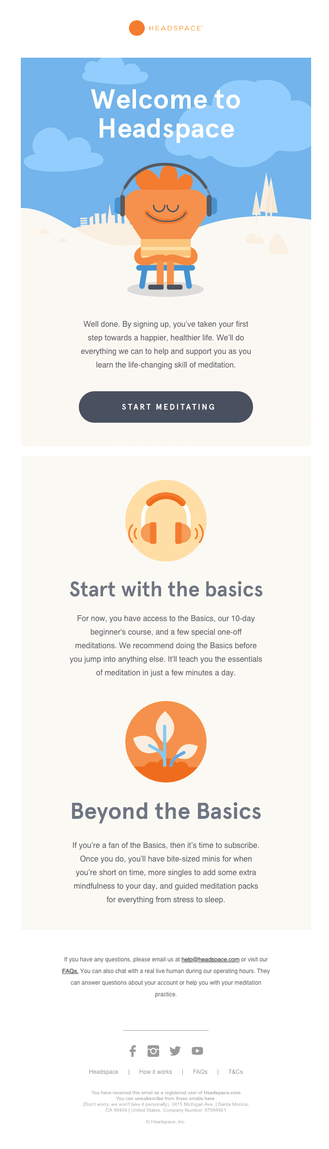 Headspace welcome email Headspace welcome email